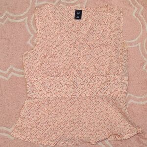GAP Pink Polka Dot V-Neck Camisole Small